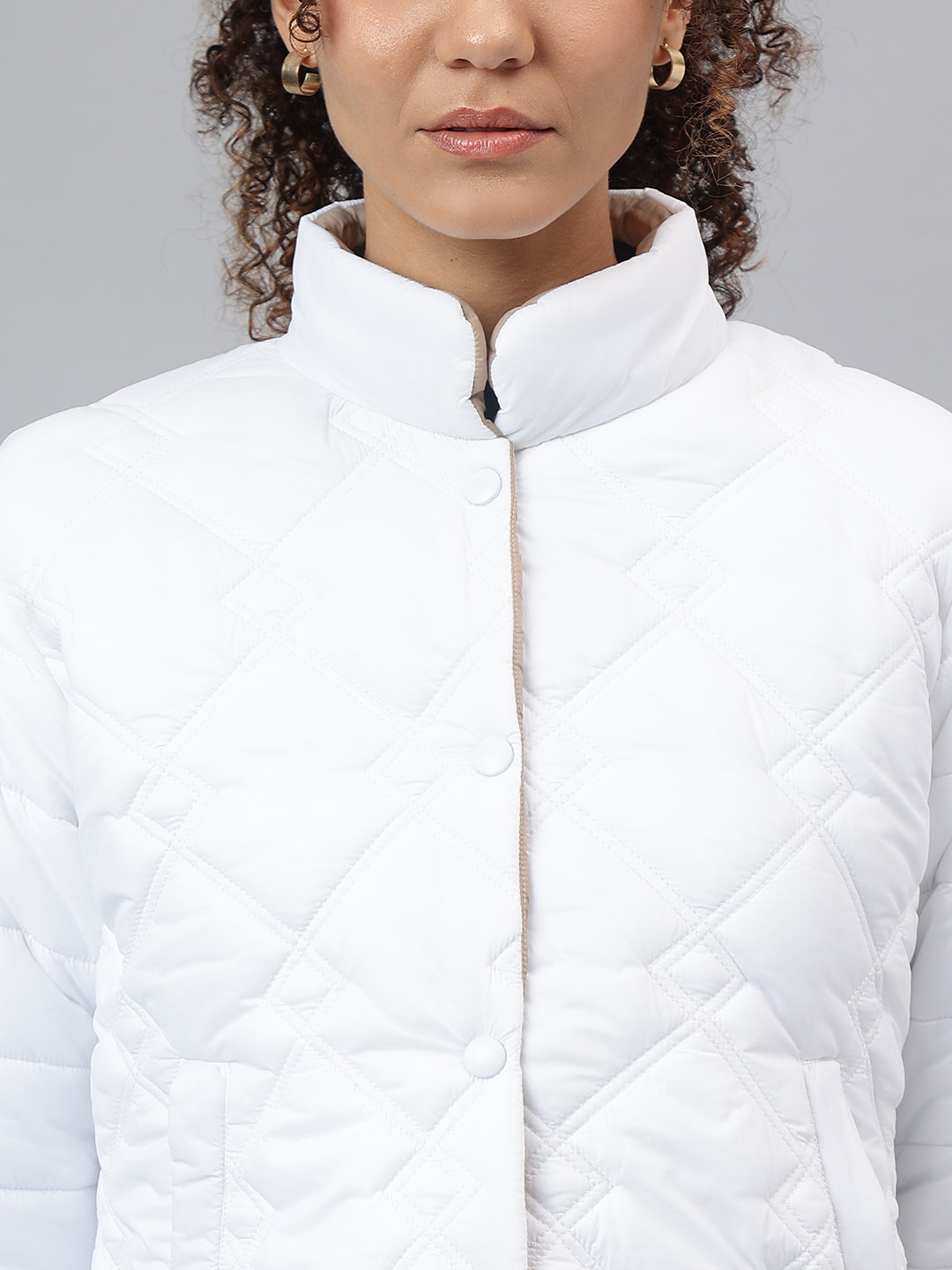 Richlook Women White Puffer Jacket