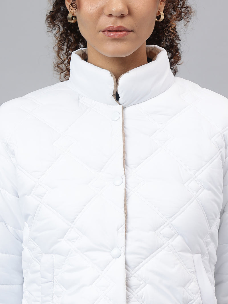 Richlook Women White Puffer Jacket