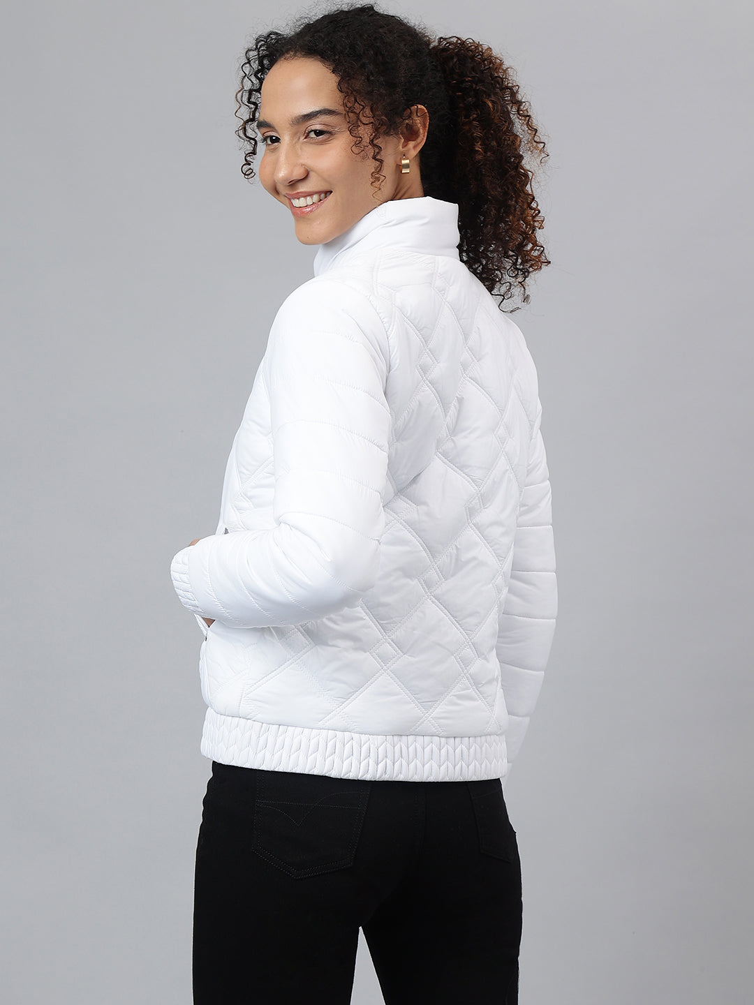 Richlook Women White Puffer Jacket