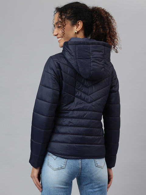 Richlook Women Navy Full Zipper Hoodie Jacket