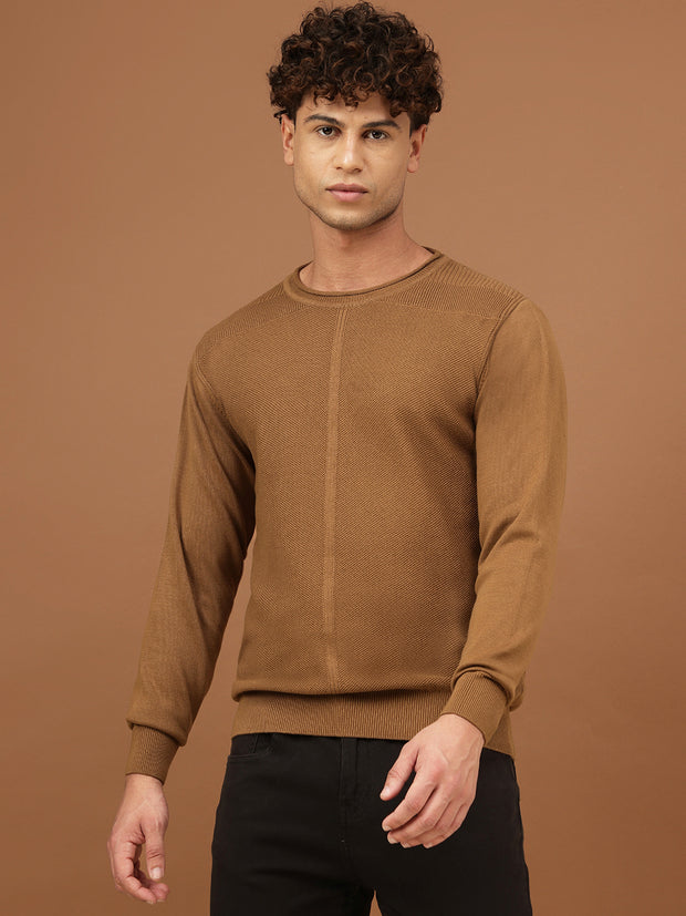 Richlook Men Self Design Sweater