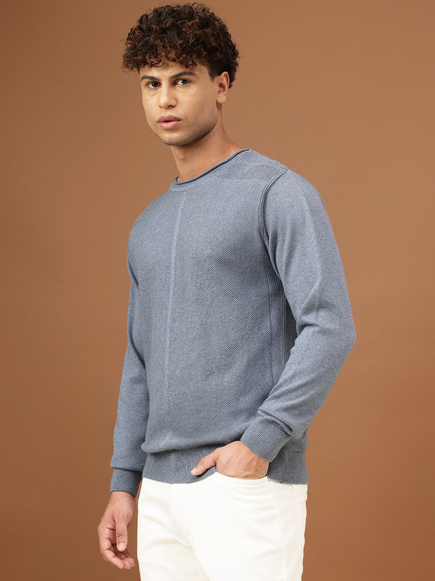 Richlook Men Self Design Sweater