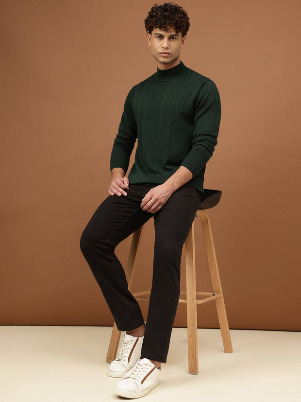 Richlook Men High Neck Knit Sweater