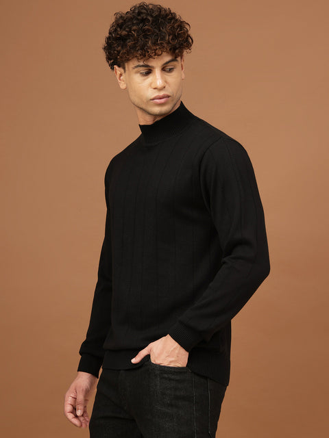 Richlook Men Black Knit Sweater