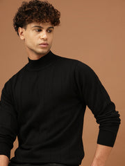 Richlook Men Black Knit Sweater