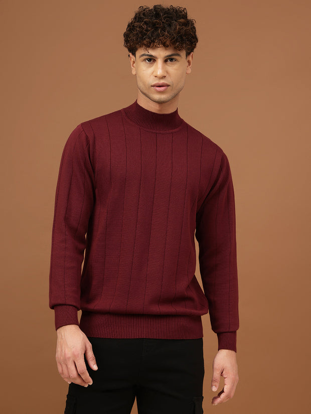 Richlook Men High Neck Knit Sweater