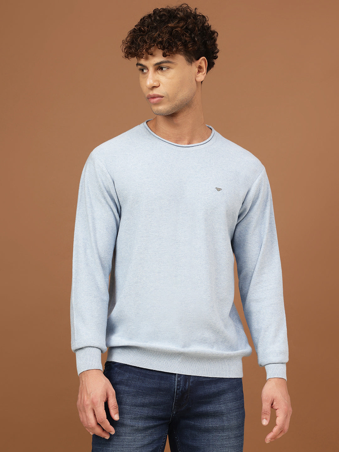 Richlook Men Crew Neck Mélange Sweater