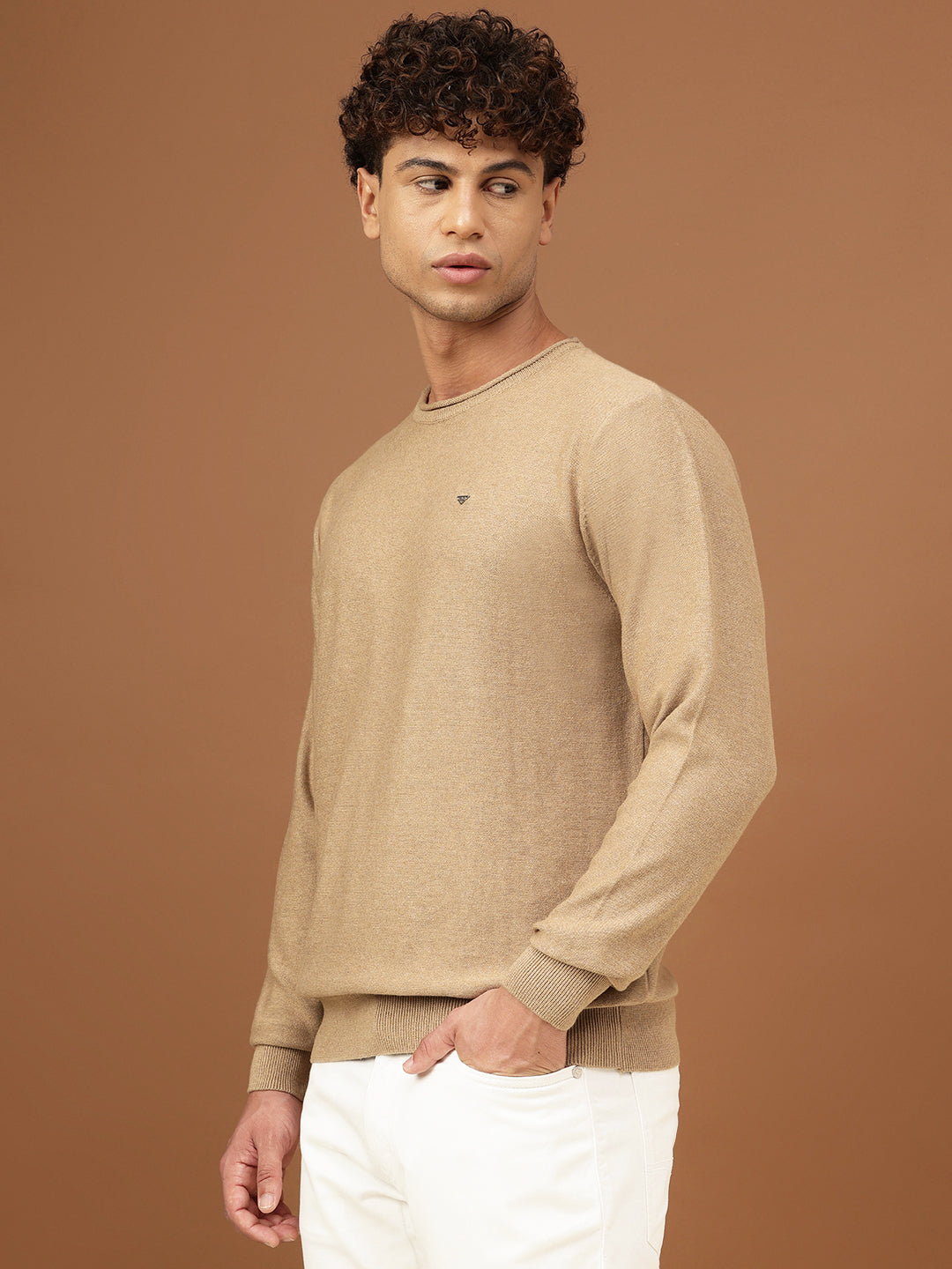 Richlook Men Crew Neck Mélange Sweater