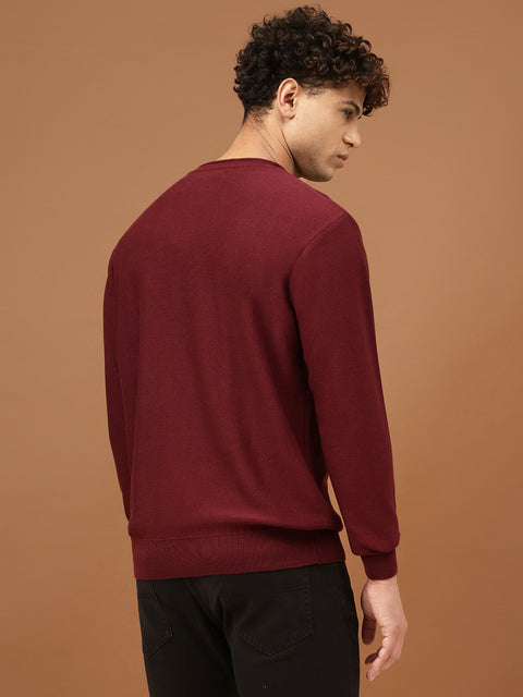 Richlook Men Solid Round Neck Sweater