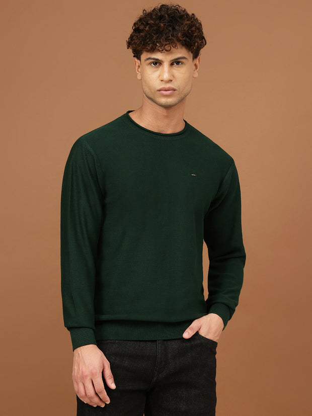 Richlook Men Solid Round Neck Sweater