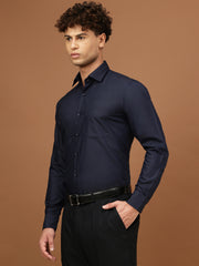 Richlook Men Navy Full Sleeve Formal Shirts