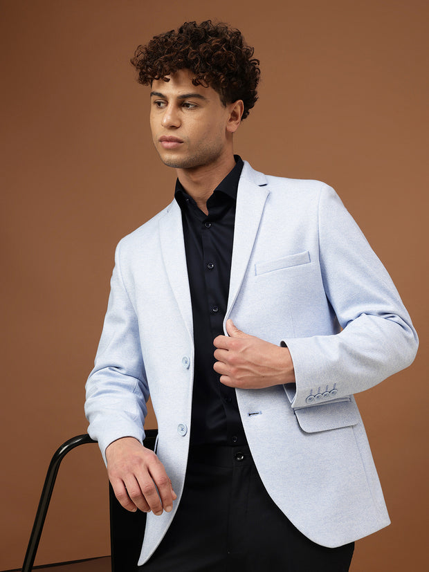 Richlook Men Sky Blue Smart Fit Blazer