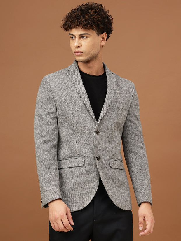 Richlook Men Grey Smart Fit Blazer