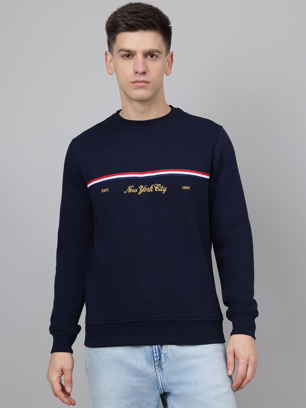 Richlook Regular Fit Navy Sweatshirt for Men's