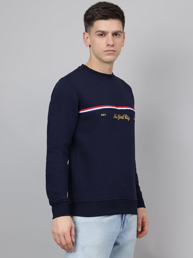 Richlook Regular Fit Navy Sweatshirt for Men's