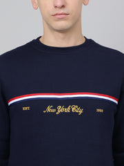 Richlook Regular Fit Navy Sweatshirt for Men's