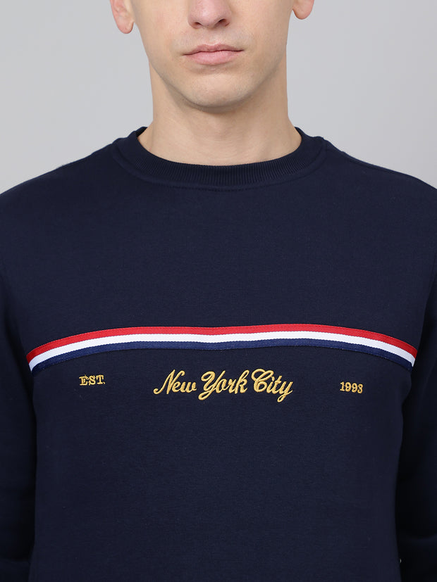 Richlook Regular Fit Navy Sweatshirt for Men's