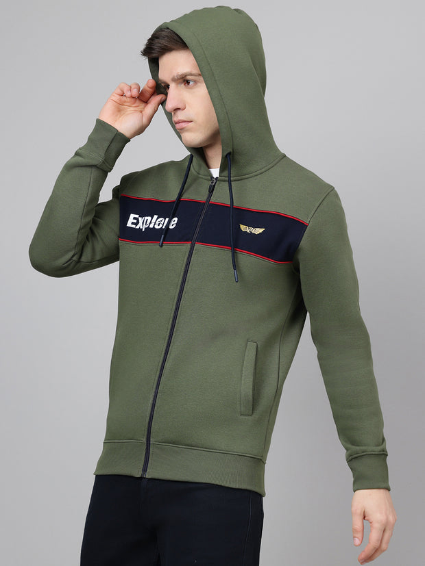 Richlook Regular Fit Olive Sweatshirt for Men's