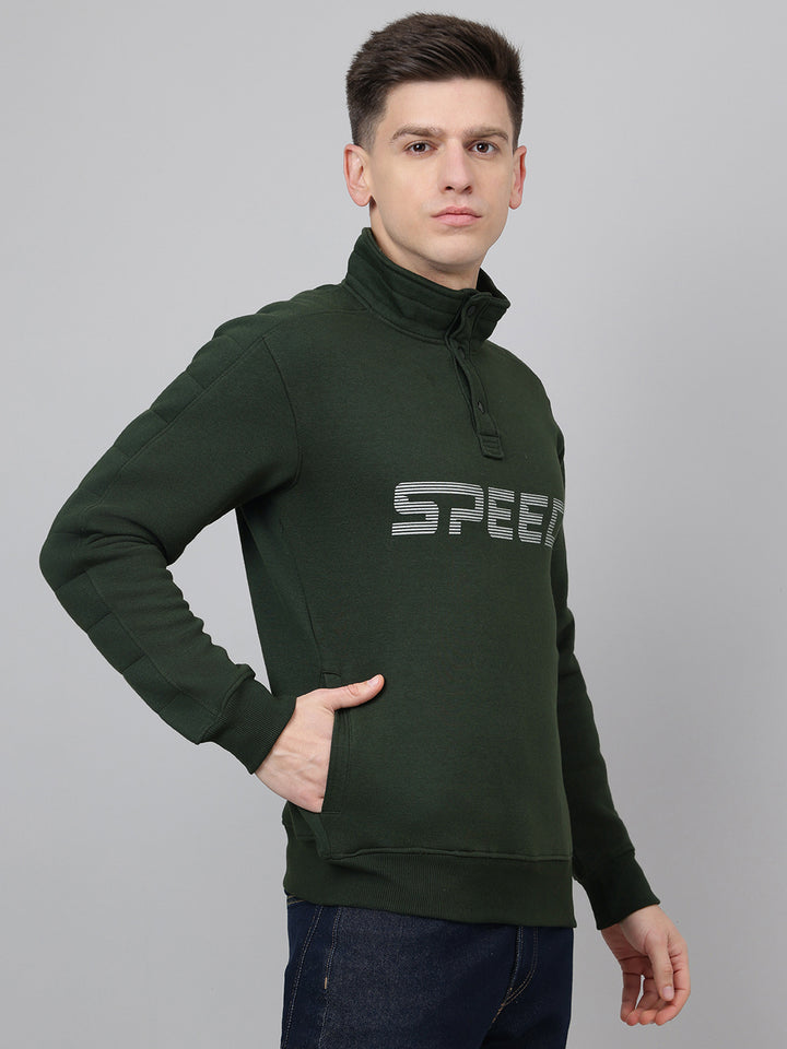 Richlook Regular Fit Olive Sweatshirt for Men's