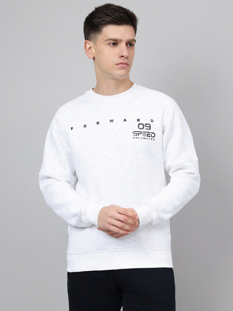 Richlook Regular Fit White Sweatshirt for Men's