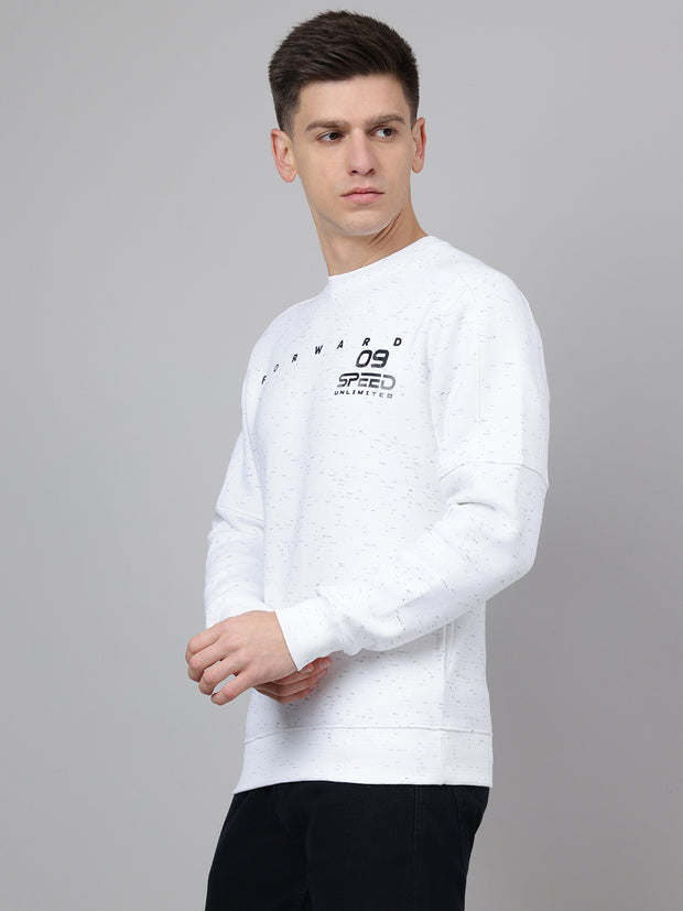 Richlook Regular Fit White Sweatshirt for Men's