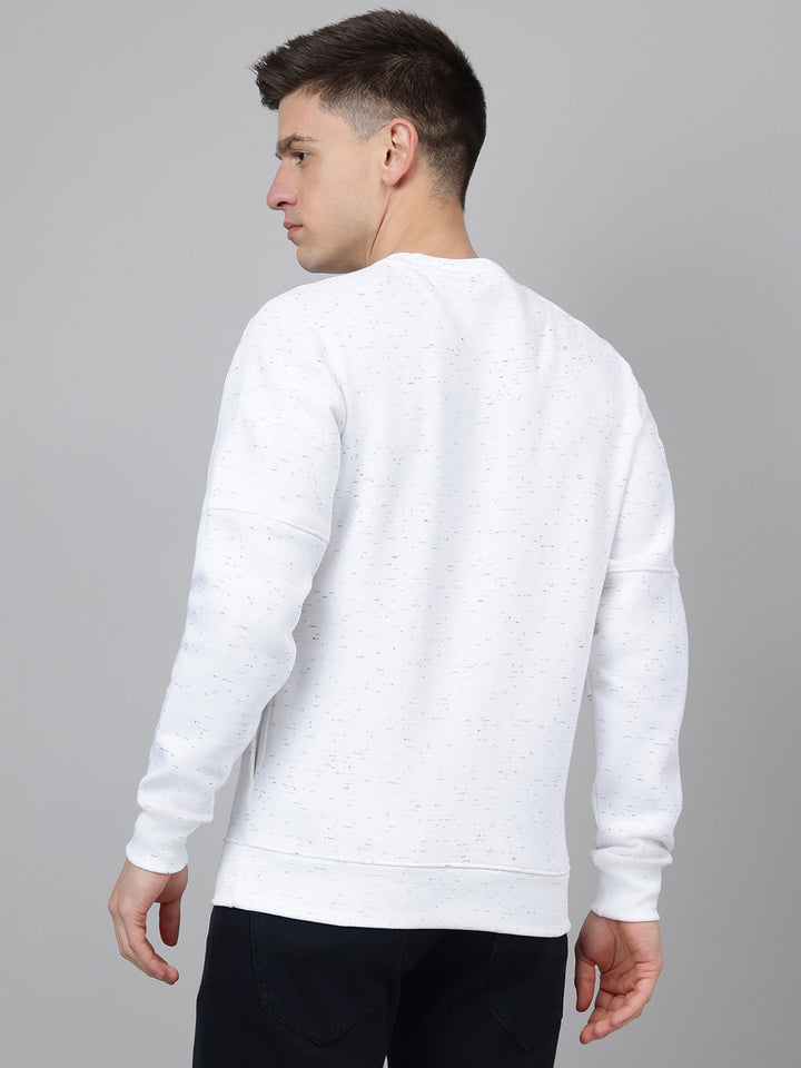 Richlook Regular Fit White Sweatshirt for Men's