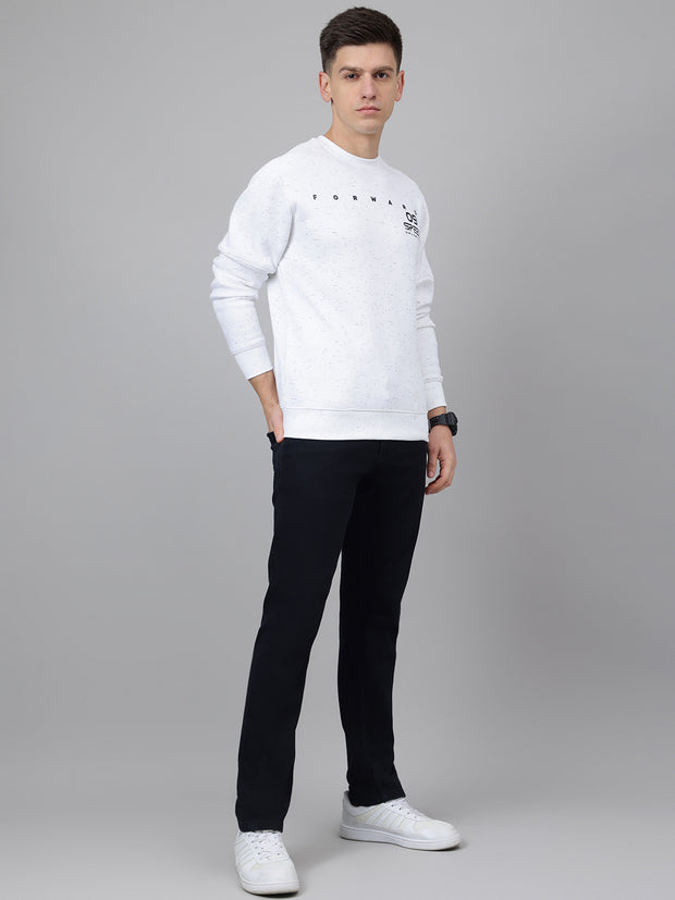 Richlook Regular Fit White Sweatshirt for Men's