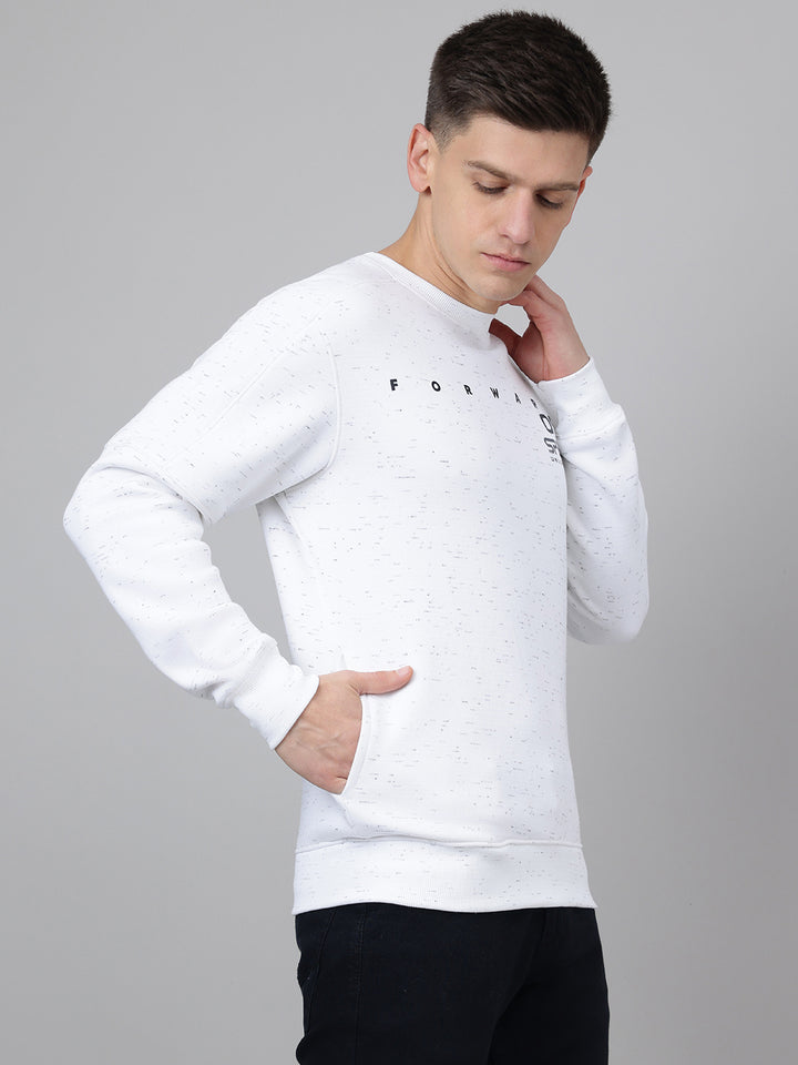 Richlook Regular Fit White Sweatshirt for Men's