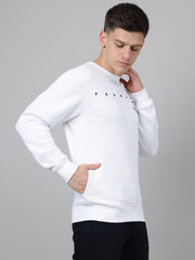 Richlook Regular Fit White Sweatshirt for Men's