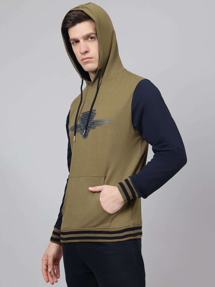 Richlook Regular Fit Olive Sweatshirt for Men's