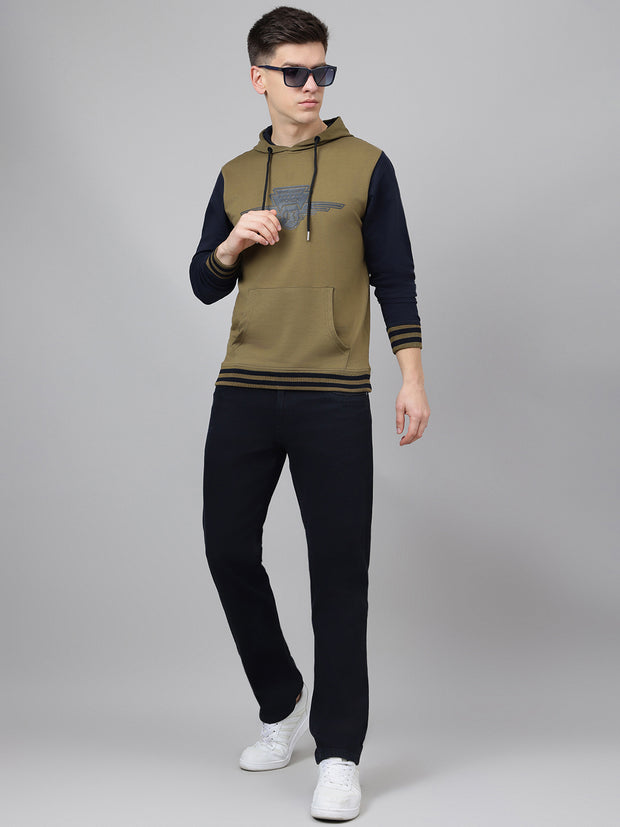 Richlook Regular Fit Olive Sweatshirt for Men's