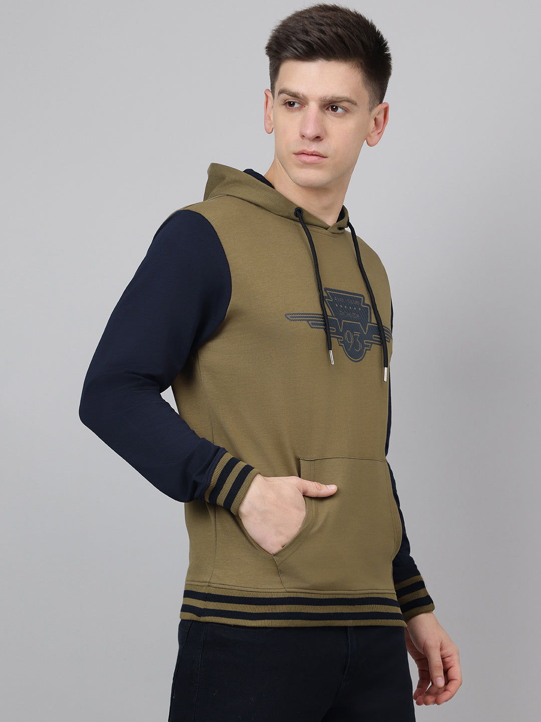 Richlook Regular Fit Olive Sweatshirt for Men's