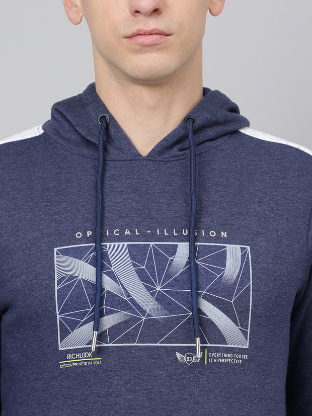 Richlook Regular Fit Navy Sweatshirt for Men's