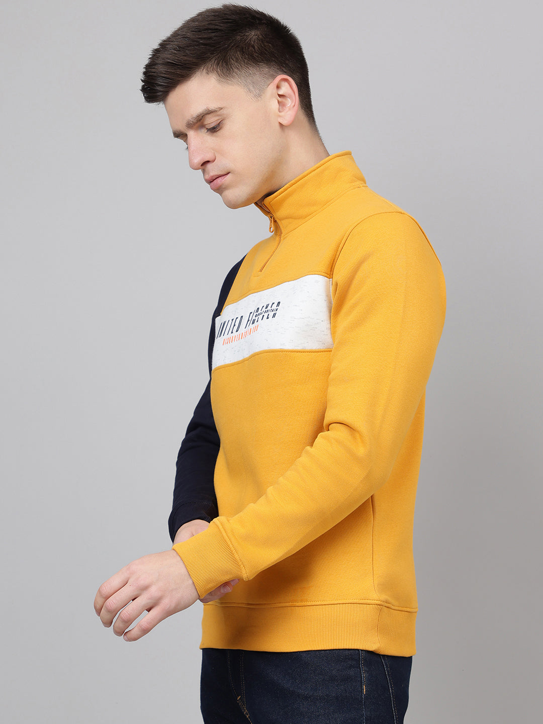 Richlook Regular Fit Mustard Sweatshirt for Men's