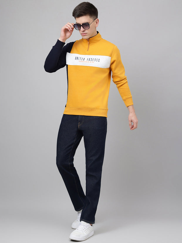 Richlook Regular Fit Mustard Sweatshirt for Men's