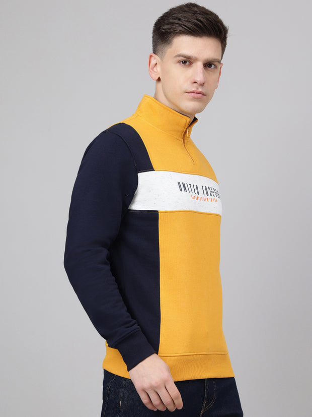 Richlook Regular Fit Mustard Sweatshirt for Men's