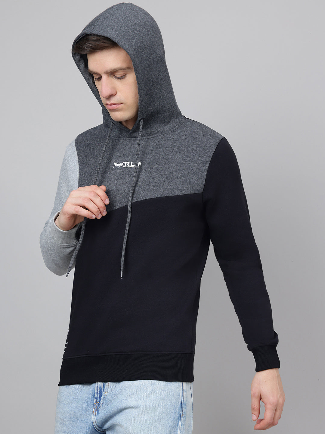 Richlook Regular Fit Black Sweatshirt for Men's