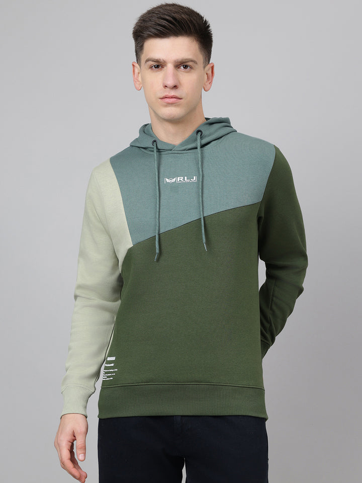 Richlook Regular Fit Olive Sweatshirt for Men's