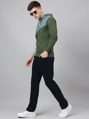 Richlook Regular Fit Olive Sweatshirt for Men's