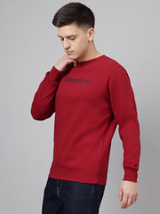 Richlook Men Regular Fit Red Sweatshirt