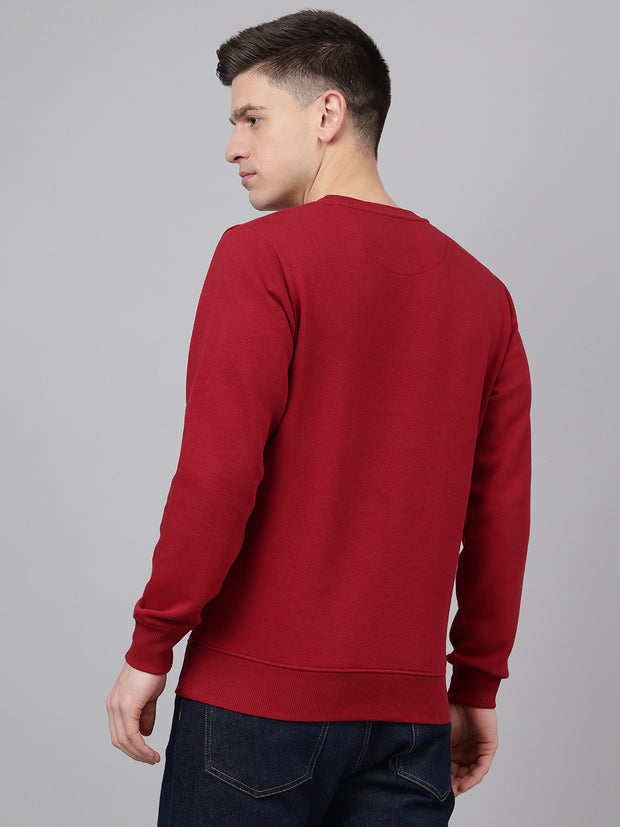 Richlook Men Regular Fit Red Sweatshirt