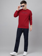 Richlook Men Regular Fit Red Sweatshirt