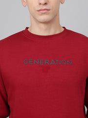 Richlook Men Regular Fit Red Sweatshirt