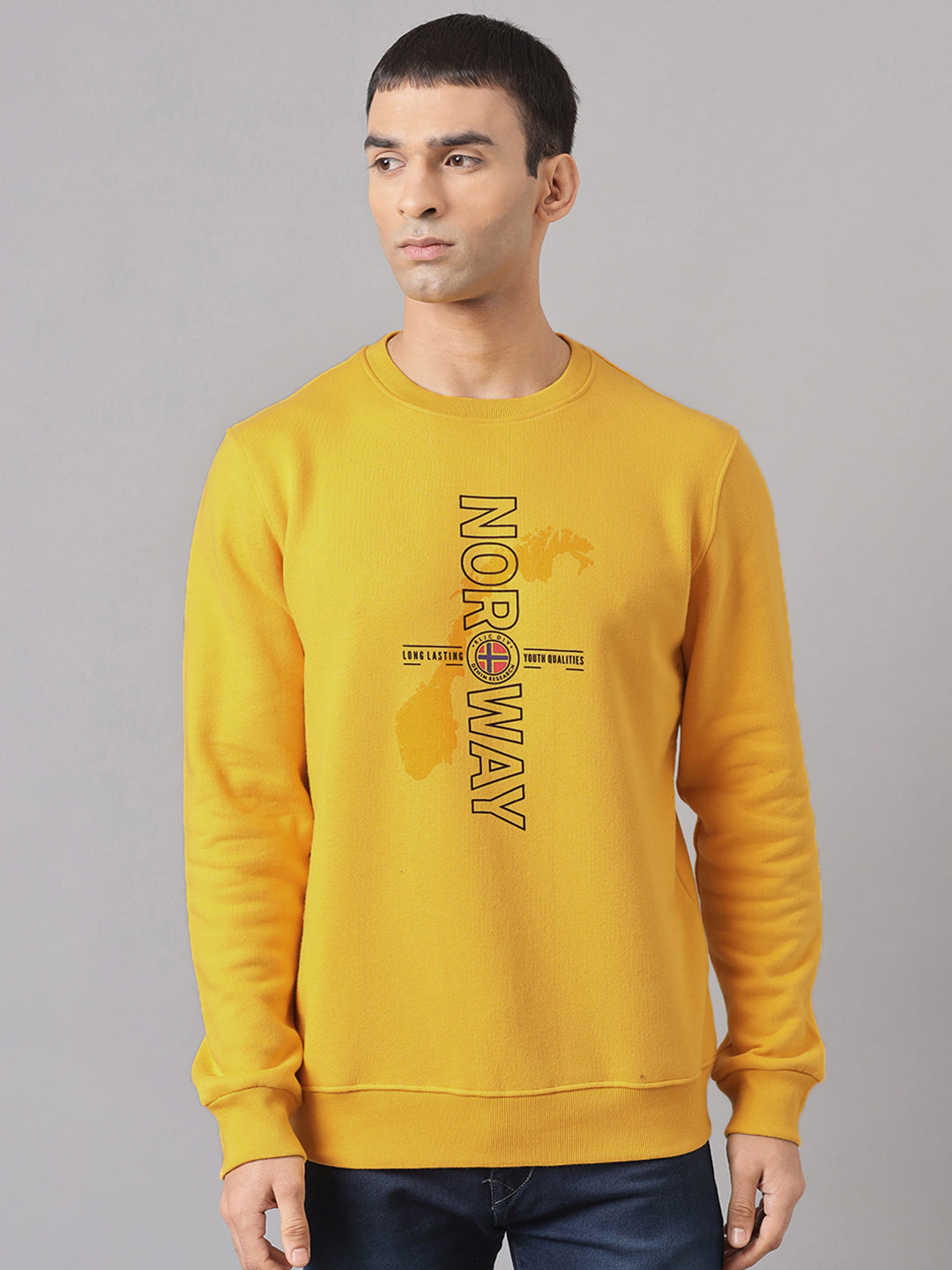 Relaxed Graphic Crewneck Sweatshirt - Yellow