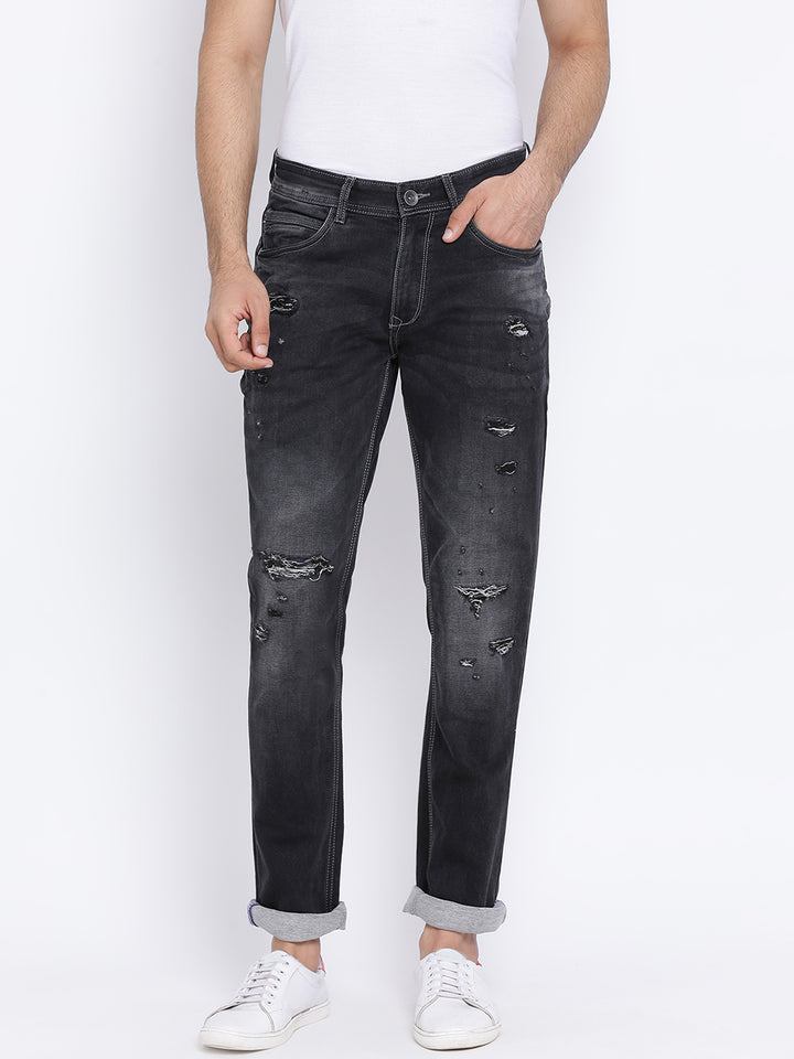 Men Smoke Mid Rise Stretchable Jeans