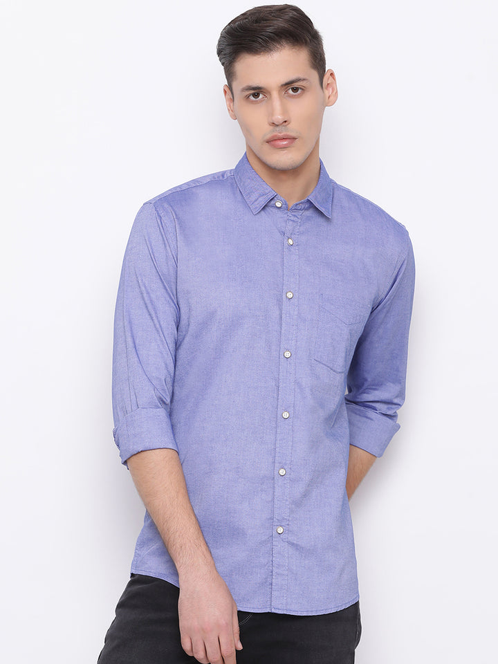 Blue Slim Fit Casual Shirt