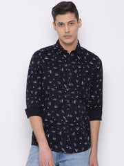 Navy Slim Fit Casual Shirt