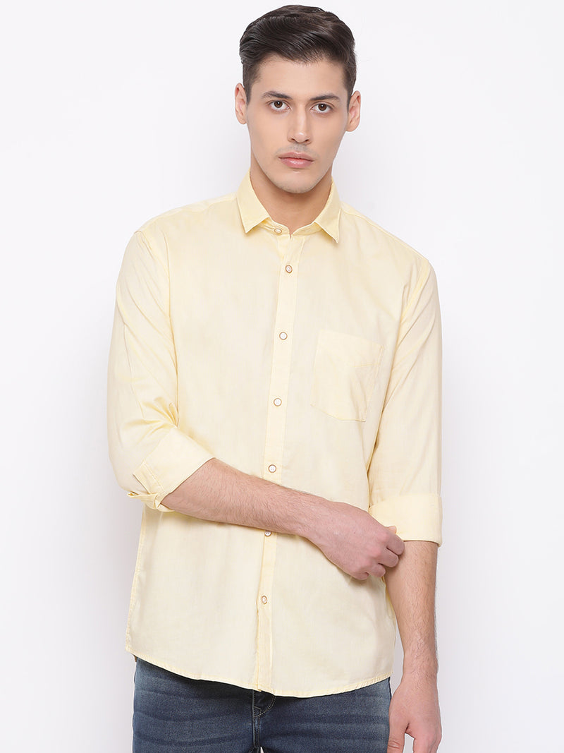 Yellow Slim Fit Casual Shirt