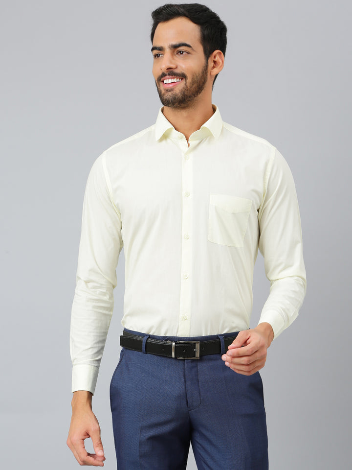 Men Lemon Regular Fit Solid Formal Shirt