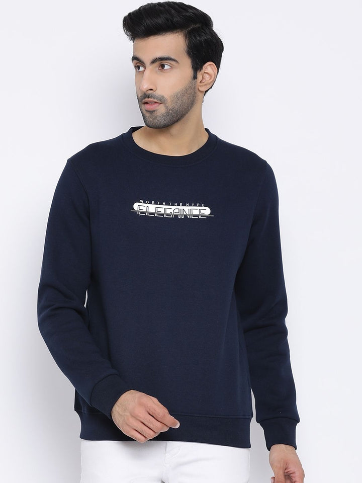 Men Air Force Regular Fit Crew Neck Navy blue Sweat Shirt